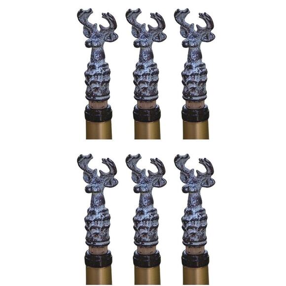 6Pc Set Wine Bottle Stopper Heavyweight Moose Wrought Iron Cork Adirondack Decor - Picture 2 of 8